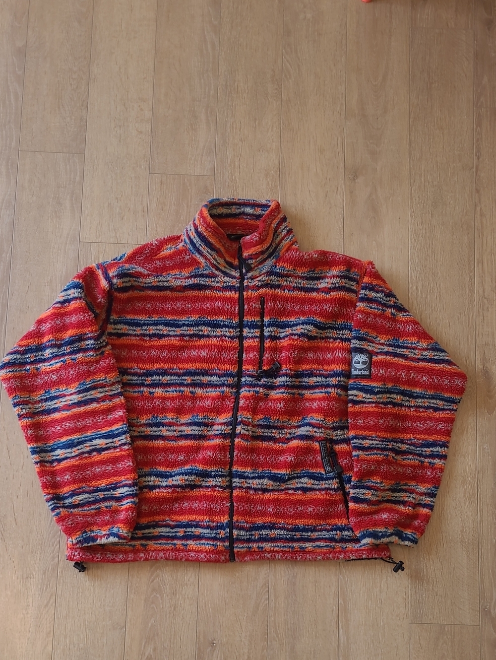 90's Timberland Performance High-Pile Fleece Southwestern Aztec Pattern Made USA